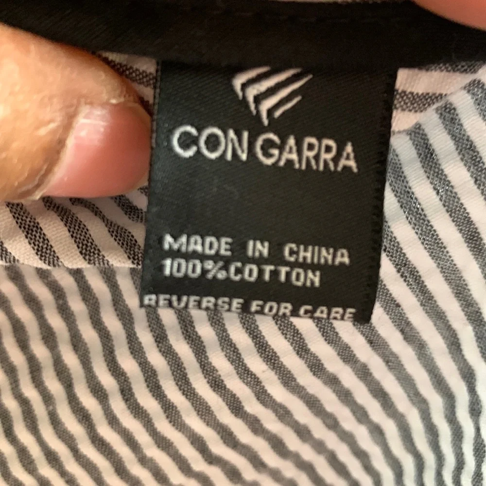 Con Garra NEW 100% Cotton Seersucker Jacket Grey Gray 2XL Stripes Coastal Party